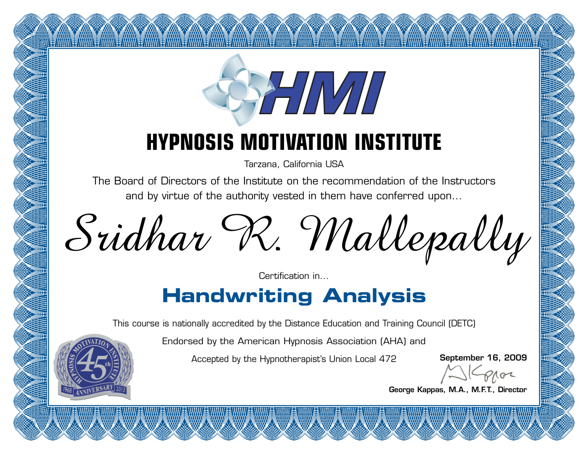 Handwriting Analysis — Sridhar Mallepally