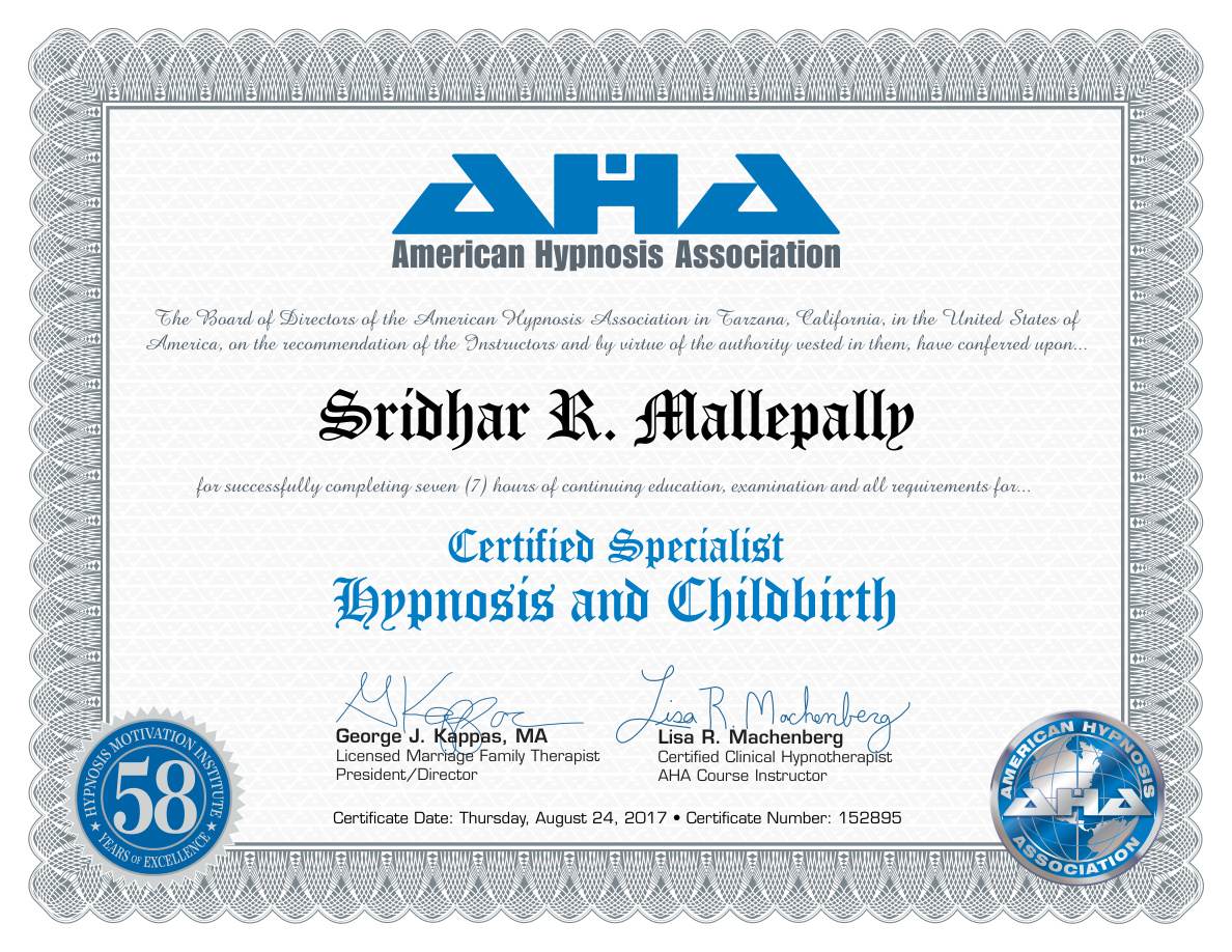 Hypnosis & Childbirth — Sridhar Mallepally