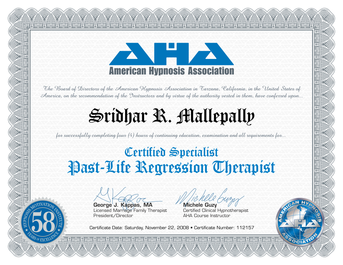 Past-Life Regression Therapist — Sridhar Mallepally