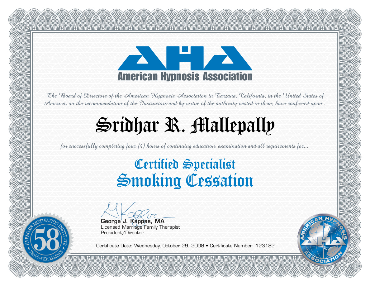 Smoking Cessation — Sridhar Mallepally
